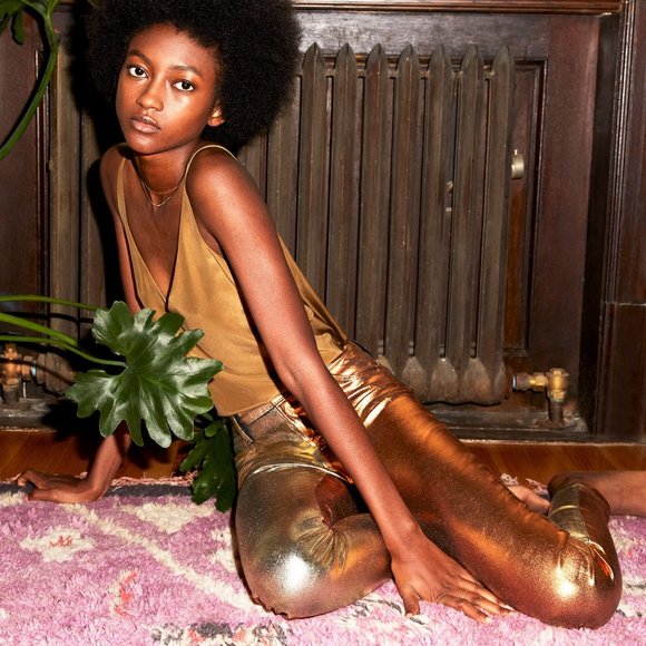 J Brand high shine gold high rise skinny jeans - Picture 6 of 11